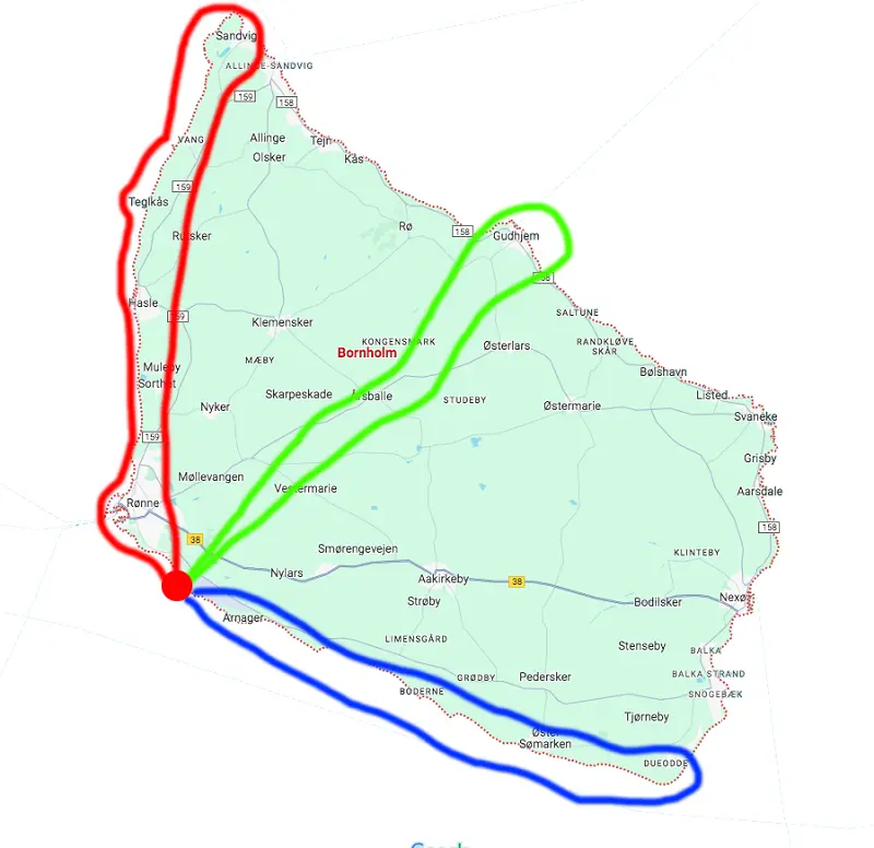 plan lotu 30 min na Bornholmie